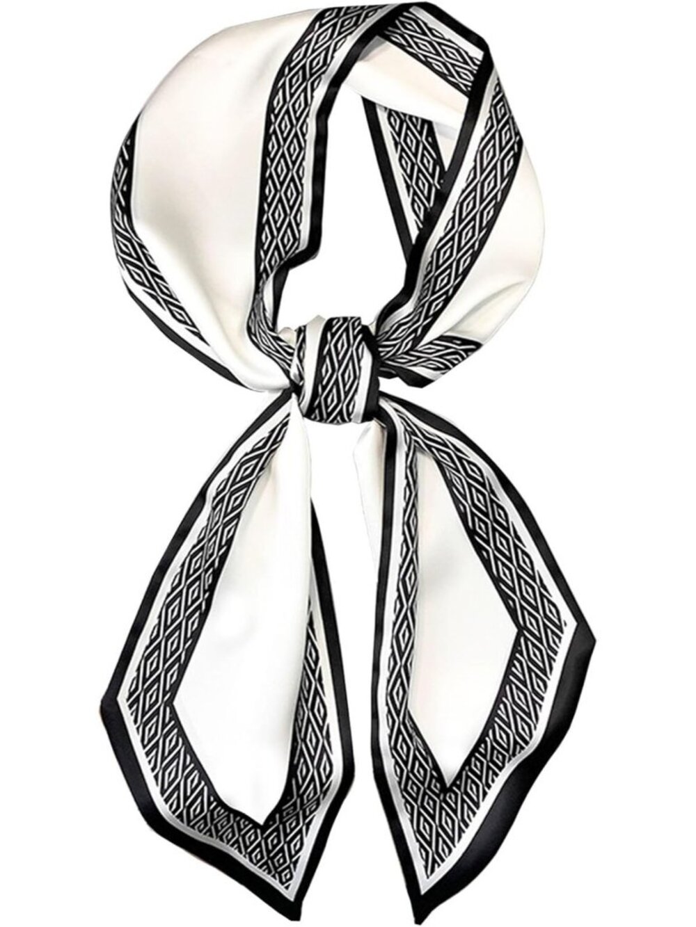 Women's Black Diamond Edge Fashion Elegant Oblique Angle  Scarves Bag Scarfs